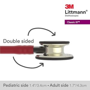 گوشی پزشکی لیتمن کلاسیک 3 زرشکی شامپاینی کد 5864